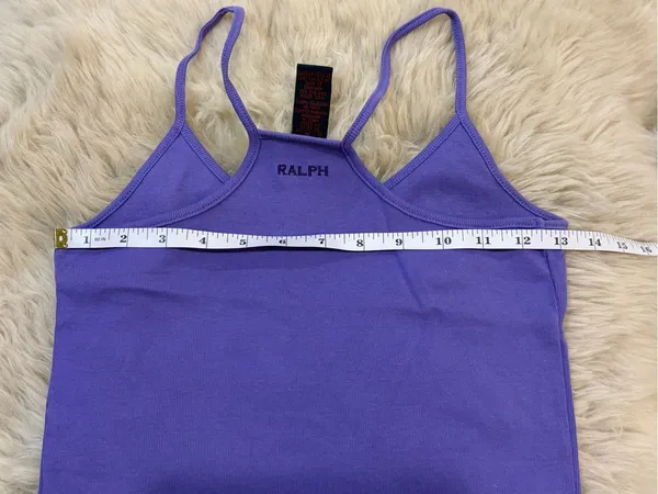 Vintage 90s Ralph Lauren Baby Tank Top Y2K Lilac Purple Cotton Crop Size S - Image 5