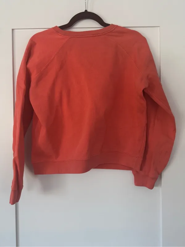 Sézane Amour Sweatshirt Pêche Vif Coral Pink Logo Organic Cotton Size S Sezane - Image 5