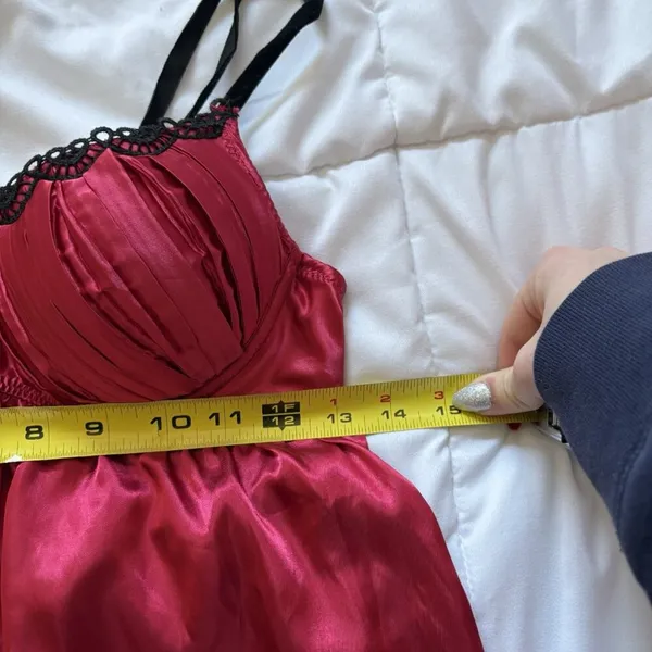 Womens Size Small Red Black‎ Nightie Lingerie Babydoll Grunge Vampire Valentines - Image 7