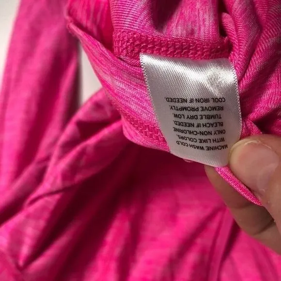 Zella Women's‎ Athletic Zip Neck Long Sleeve Shirt Bright Pink Heathered Size M - Image 8
