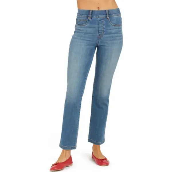 SPANX Straight Leg Ankle Jeans Wash Vintage Indigo Size Large - Image 9