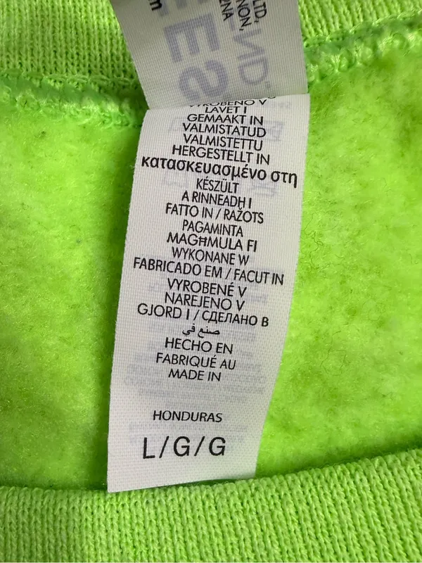 Jerzees Neon Green 'Lucky' Graphic Crewneck Sweatshirt - Image 3