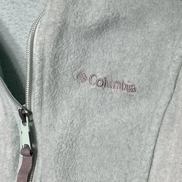 Columbia Jacket Womens Medium Light Blue XL6445 Full Zip Fleece Outdoors Hiking - Image 4