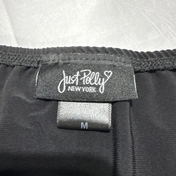 Just Polly NY Women's M Black Ruched Bubble Tube Top Strapless Stretch - Image 2
