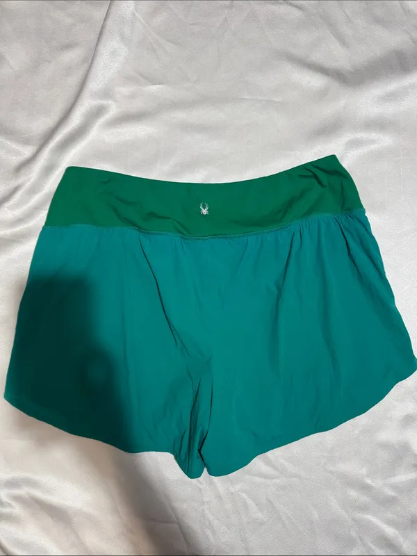 Spyder Two-Tone Green Athletic Shorts - Image 2