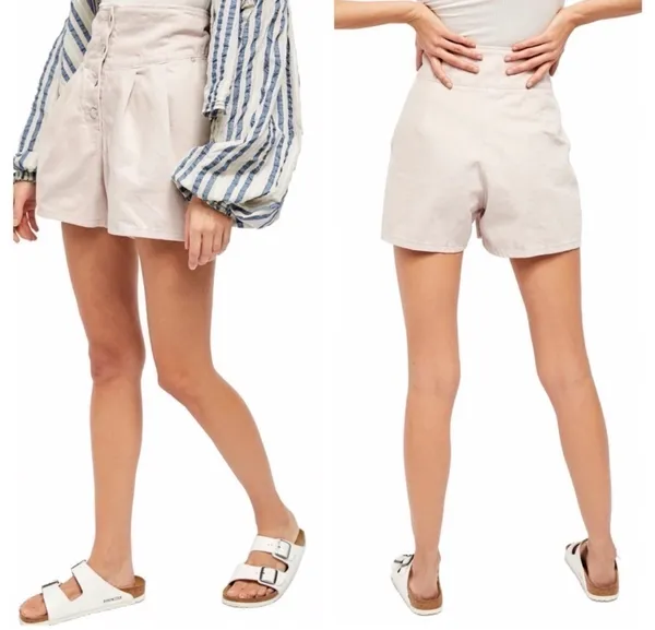 Free people Paris High Waisted Pleated Shorts - Image 3