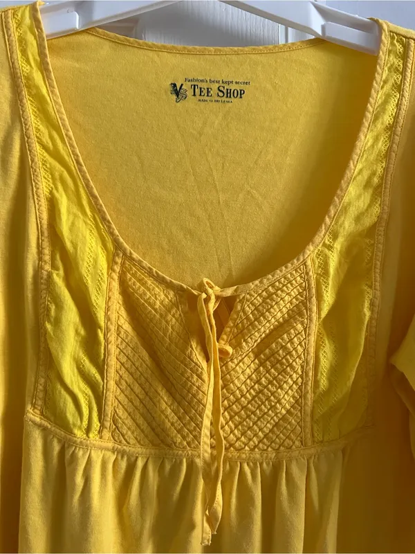 Women's VS Tee Shop Yellow Scoop Neck Peasant Top - Image 2