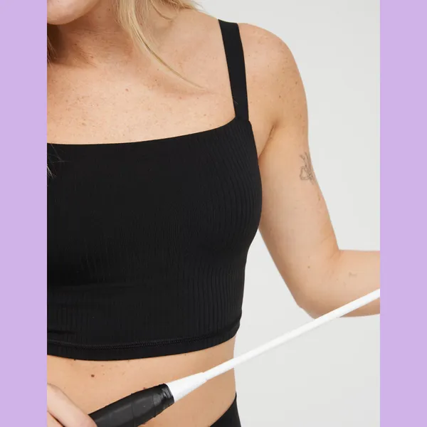 Aerie Offline Black Ribbed Bra Top - Image 2