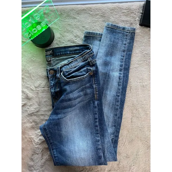 Judy Blue Women's Distressed Skinny Jeans Size 7 Medium Wash Stretchy - Image 9