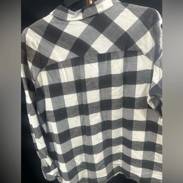 NWT Columbia womens black white buffalo check plaid flannel shirt XXL retail $90 - Image 3