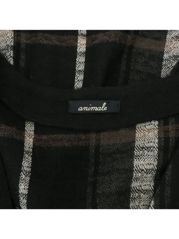 Animale Plaid Asymmetrical Wrap Wool Cardigan Lagenlook Jacket 44 US 12 - Image 5