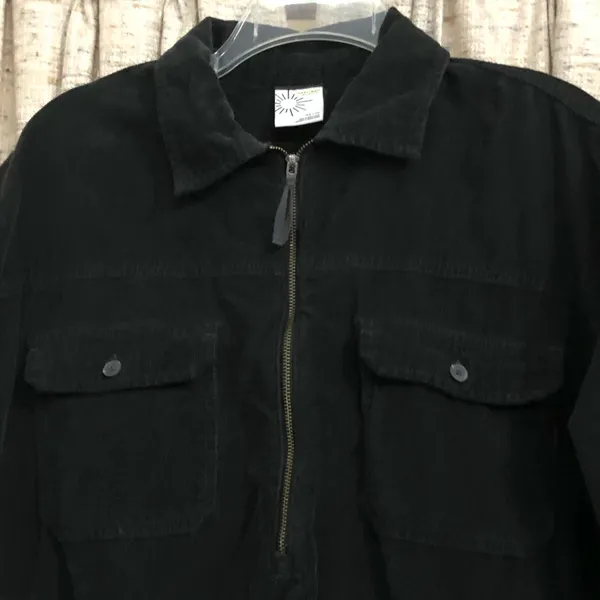OFFLINE by Aerie Black Corduroy Quarter Zip Shacket - Image 2