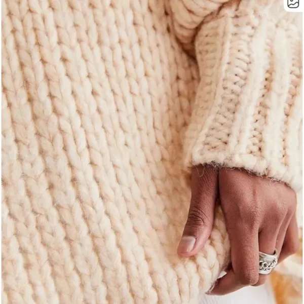 Free People Be There Knit Oversized Comfy‎ Sweater Size Small Cozy Indie sleeze - Image 3