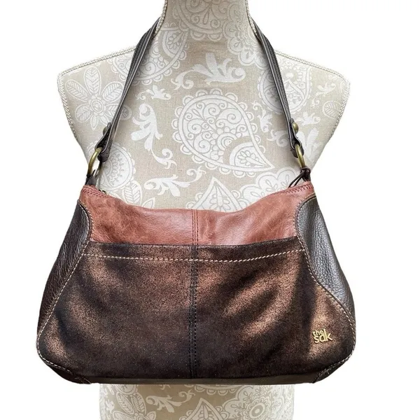 The Sak IRIS Medium Hobo Bag Teak-multi Y2K Style Metallic Brass Hardware - Image 5