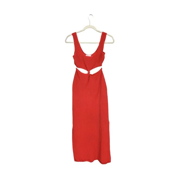 Solid & Striped x Sloane Stephens Sz S Red Bailey Dress Knit Cutout Midi Beach - Image 2