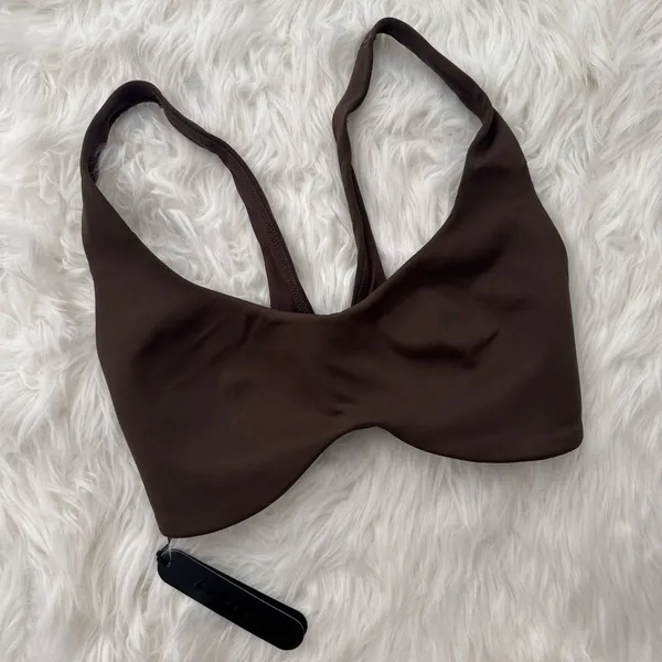 Nike Skims Matte Shaped Bottom Scoop Bra Dark Sepia Size Small - Image 4