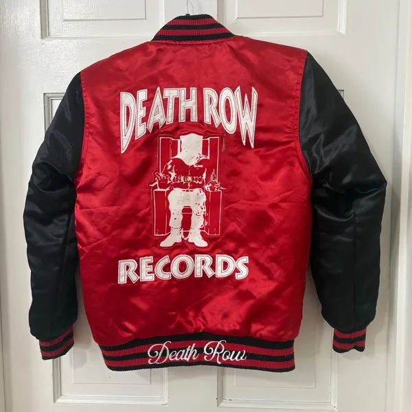 Headgear Classics Death Row Records Jacket Womens S Red Satin Varsity Hip Hop 90 - Image 2