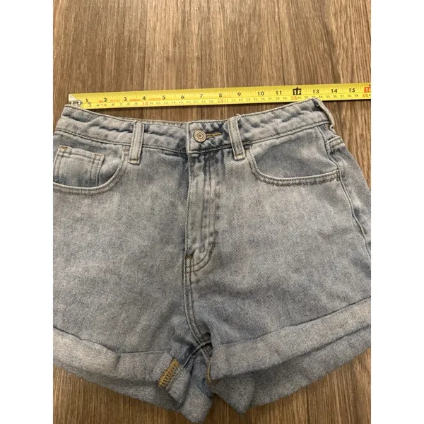 PACSUN‎ - Blue Denim Mom Shorts, Women's 26, MUST SEE! 100% Cotton - Image 5