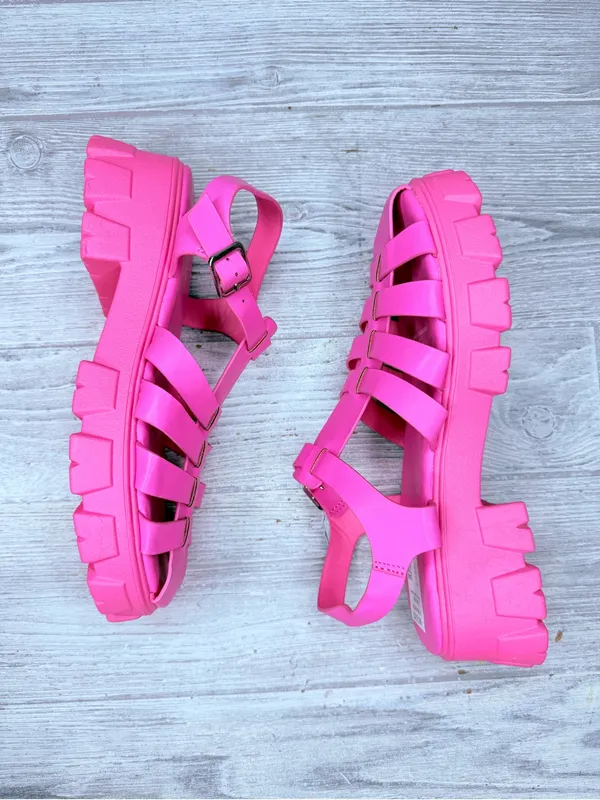 Nwt Portland Boot Company Pink Fisherman Platform Sandals shoes size 9 - Image 2