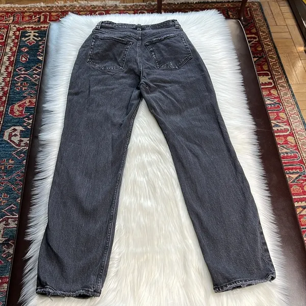Abercrombie Black Curve Love High Rise Ripped Knee Dad Jeans - Image 7