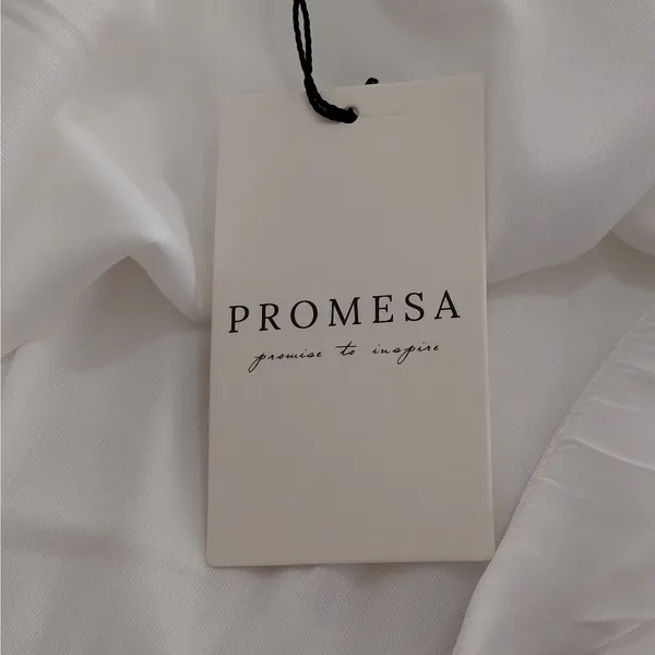 Prómesa Formal Evening Gown Dress Size Small White One Shoulder Wedding Party - Image 9