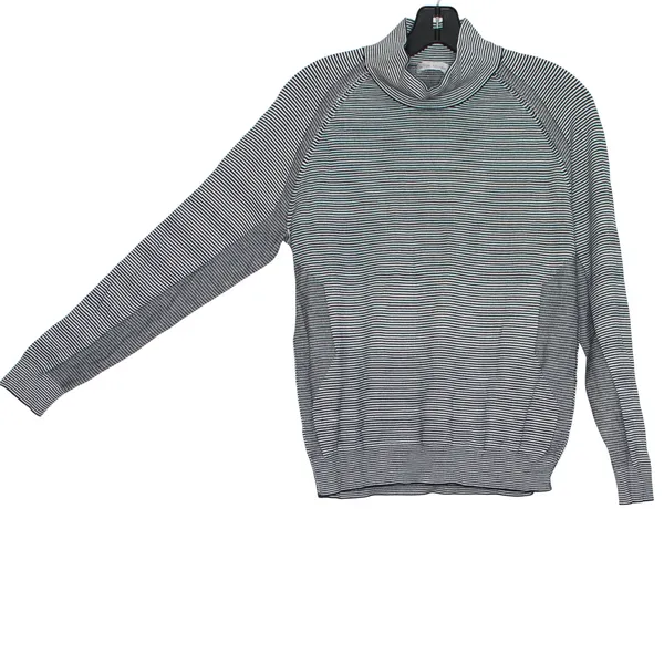NEW Peter Millar Sweater Hepburn Sport Turtleneck Stripe Stretchy Navy Medium - Image 7