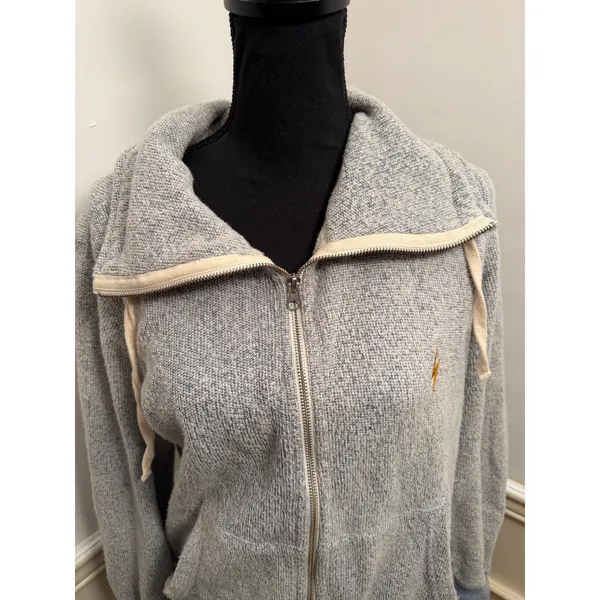 Lightning Bolt A Pure Source Mens Full Zip Funnel Neck Sweatshirt Jacket Blue - Image 5