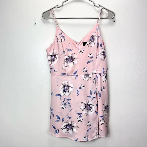 Lulus Magical Meadow Blush Pink Floral Print‎ Skort Dress LARGE - Image 5