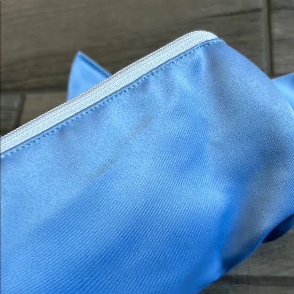 Blue Satin Shoulder Bag with Knot Detail - Image 5
