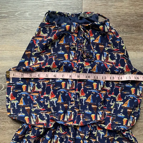 THML Navy Blue Sailboat Halter Mini Dress S - Image 4