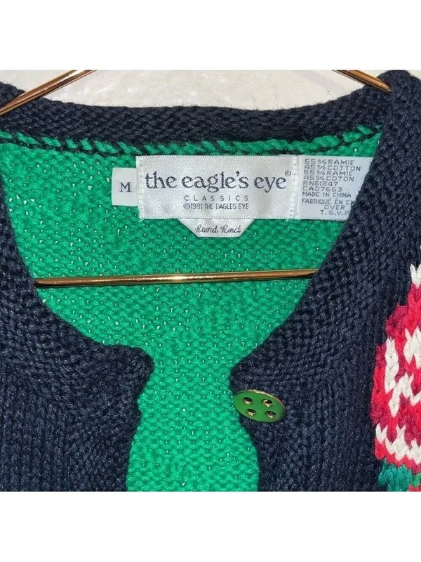 Vintage Eagle's Eye Vintage Christmas Cardigan cottagecore granny teacher - Image 5