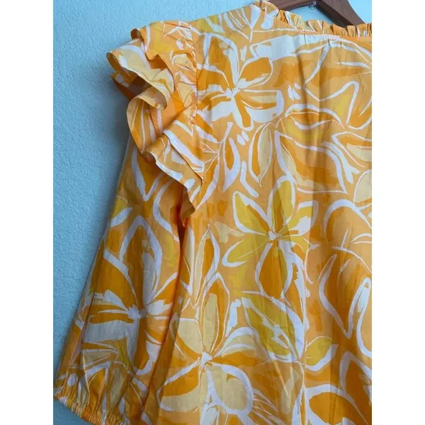 Sugarlips Floral Ruffle Mini Dress Yellow Size M Cotton - Image 13