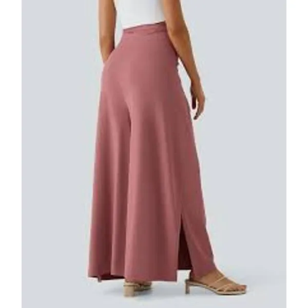 HALARA High Waisted Tie Front PANTS OR JUMPSUIT Size XL Light Rose Red - Image 7