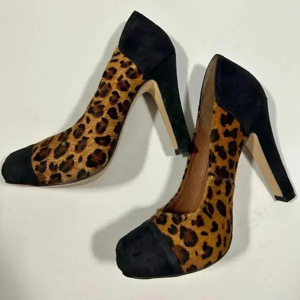 Corso Como NEW!-Leopard cow hair, suede heel pumps size 8 - Image 7