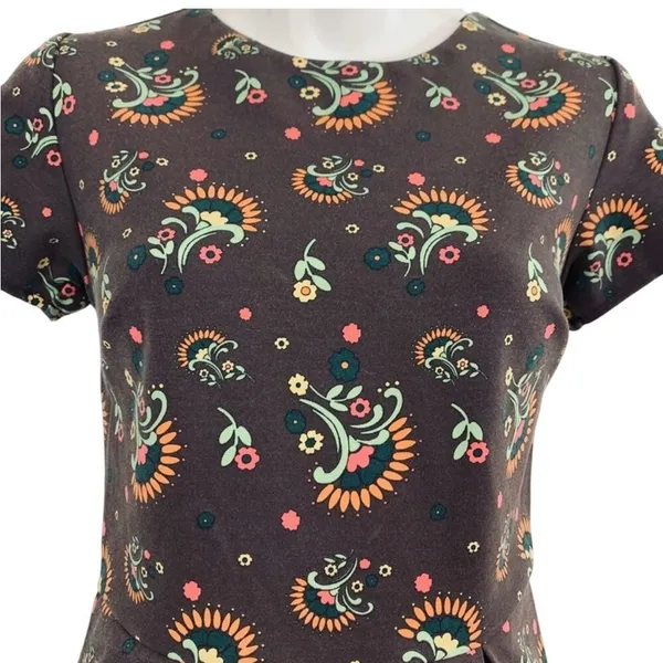 Matilda Jane Floral Fit & Flare Dress XS Brown Retro Print - Image 5