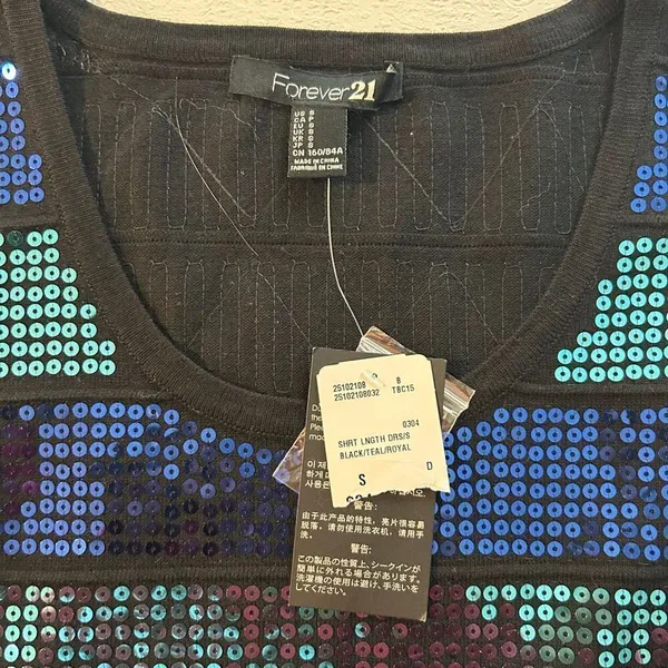 Forever 21 Sequin Mini Dress NWT Size Small – Black Teal Royal Blue Party Bodyco - Image 3