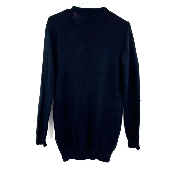 Ralph Lauren Sport‎ Size Small Sweater Black Button Up Cardigan Boyfriend Fit - Image 2