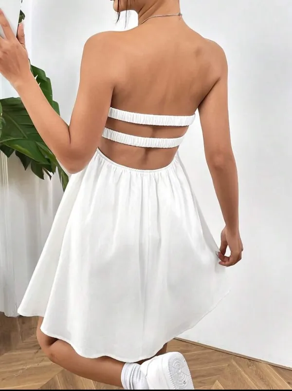American Threads white savannah strapless twist front mini - Image 2