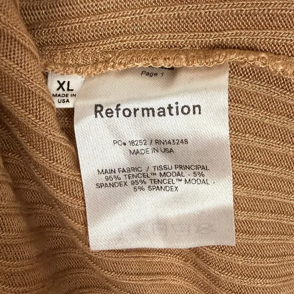 Reformation Kazu Ribbed Knit Sleeveless Wide Leg Jumpsuit Size XL - Image 6