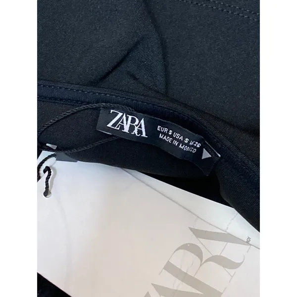 NEW Zara Women's Black Square Neck Notch Sleeveless Cami Tank Crop Top Size S - Image 5
