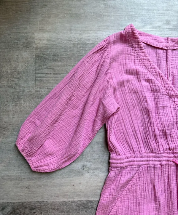 Anthropologie Celia Gauzy Cotton Pink Romper Size S Bohemian Beach Coastal - Image 4