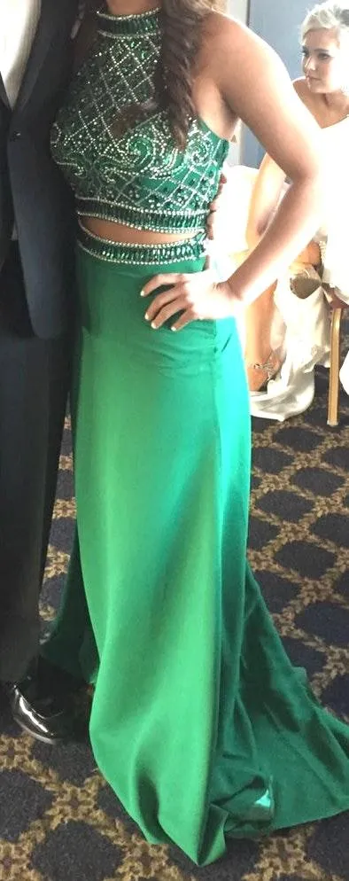 Blush Prom Green Two Piece Gown - Image 4