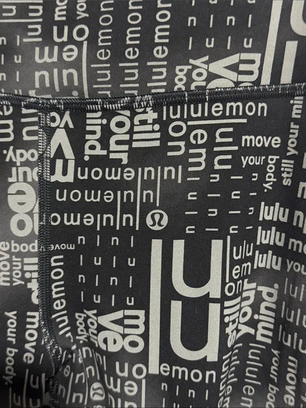 lululemon athletica Wunder High-Rise Train Black & Gray Logo-Print Leggings - Image 3