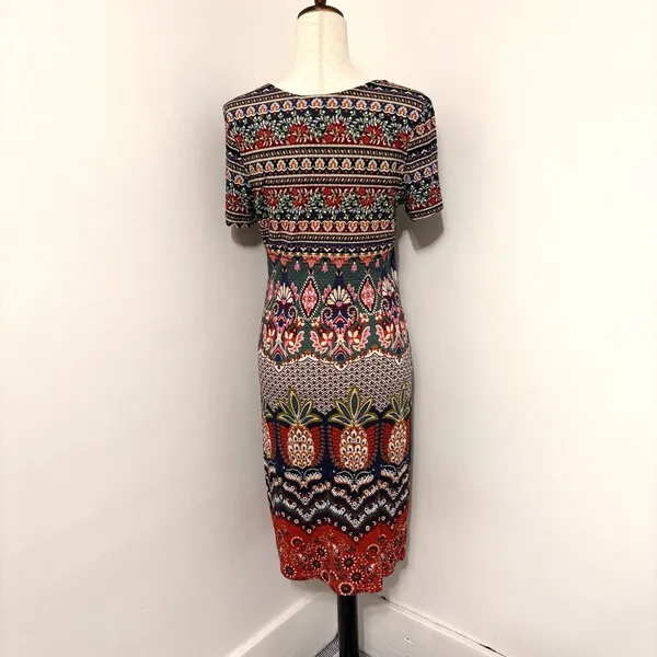 FARM RIO Anthropologie Short Sleeve Knit Floral Georgina Dress Sz S - Image 4