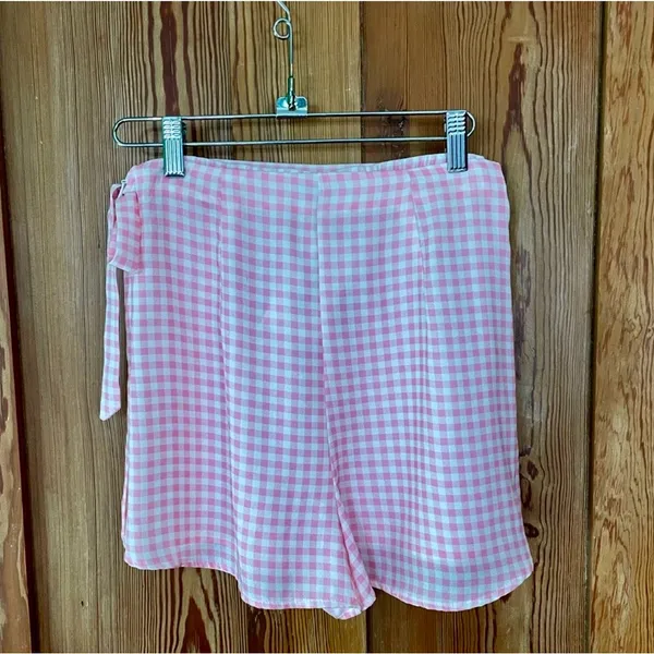 NWT Show Me Your Mumu Great Wrap Shorts Strawberry Shortcake Gingham Skort XS💛 - Image 7