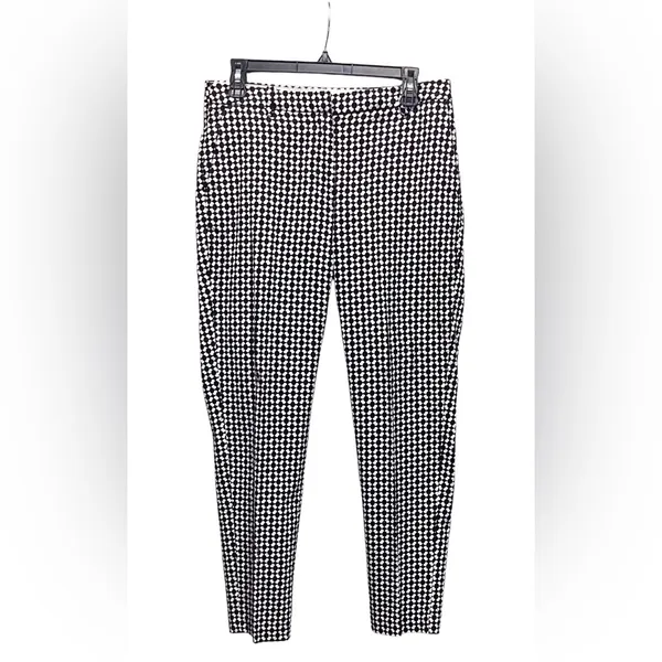 H&M Ankle straight pants Black and white geometric print. Size 8 - Image 5