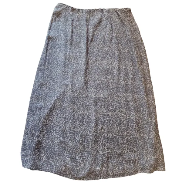 Stolen Hearts Blue Floral Ditsy A-Line‎ Button Front Boho Skirt L - Image 4