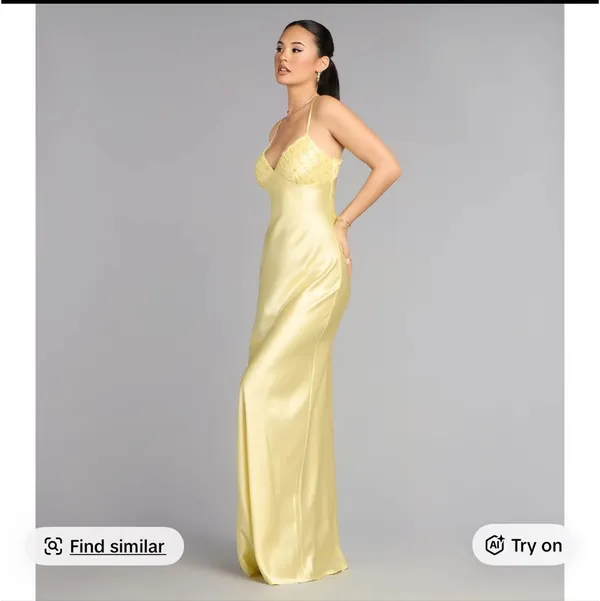WINDSOR Ruby Satin Low Back Column Formal Dress - Image 3