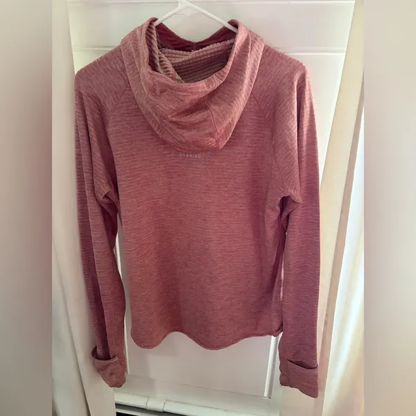 New Balance Running Hooded Pink Shirt Size M - Image 2
