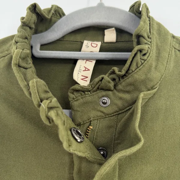 Anthropologie DOLAN Ruffle Utility Jacket XS Olive Green Military Boho - Image 5